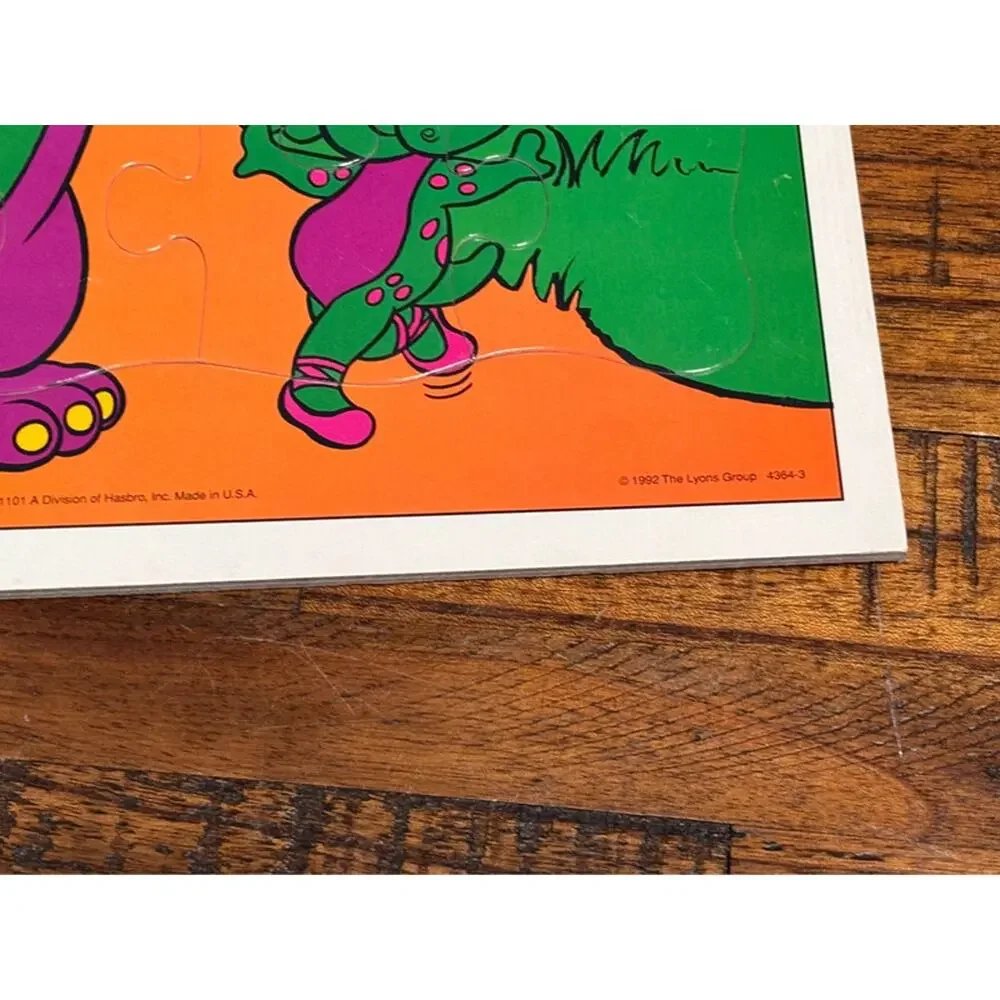 Vintage Milton Bradley Tray Puzzle 4364-3 3-5yr 25pcs Barney and Baby Bop 1992